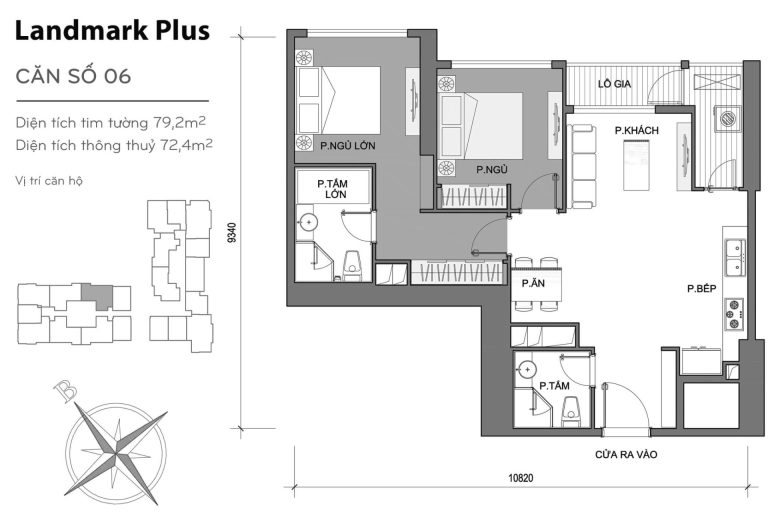 Bán Căn Hộ 2 Phòng Ngủ Vinhomes Central Park – Tầng Cao, Tòa Landmark Plus
